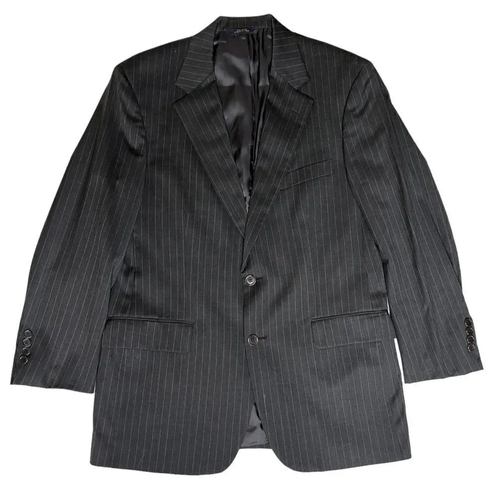 Brooks Brothers 1818 Madison Men’s Gray Pin Stripe Suit Jacket Blazer Size 40R